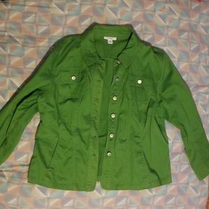 Green button up jacket